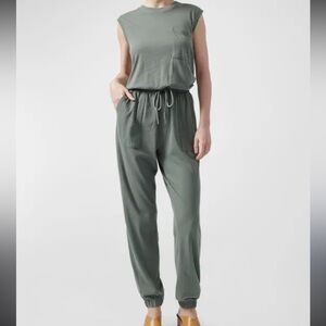 ATM Anthony Thomas Melillo High Torsion Jumpsuit Women M Green Cotton Jersey